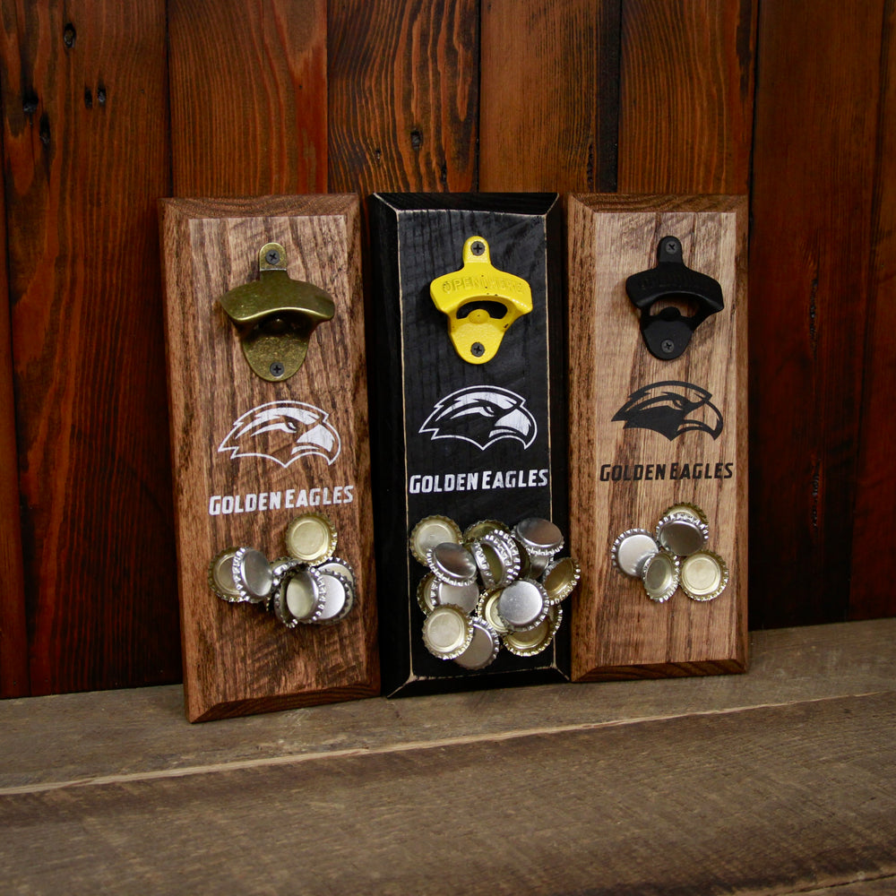 
                  
                    Load image into Gallery viewer, The University of Southern Mississippi Golden Eagles Logo Magnetic Bottle Opener
                  
                