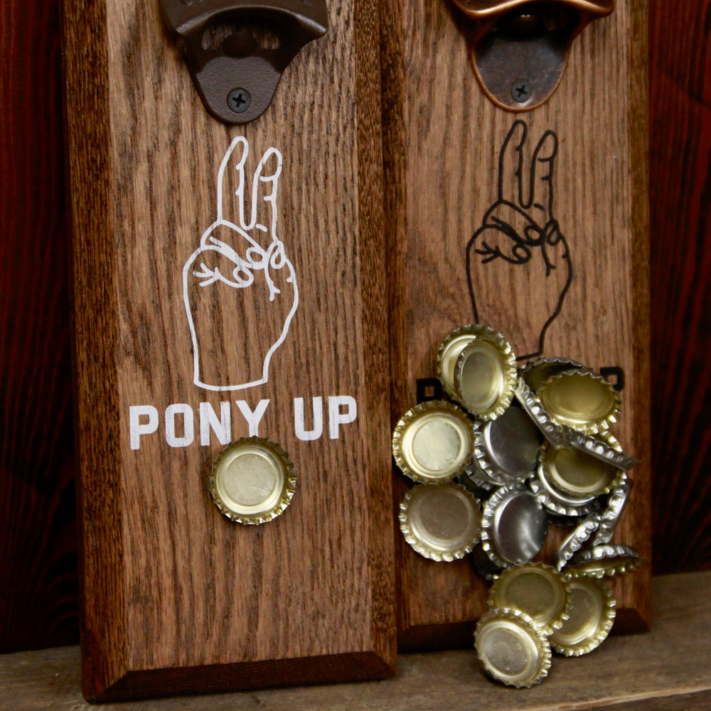 
                  
                    Load image into Gallery viewer, Southern Methodist University PONY UP Logo Magnetic Bottle Opener
                  
                