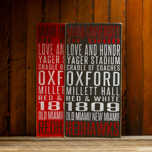 
                  
                    Load image into Gallery viewer, Miami University of Ohio Redhawks Distressed Wood Sign
                  
                