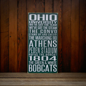 
                  
                    Load image into Gallery viewer, Ohio University Bobcats Distressed Distressed Wood Sign
                  
                