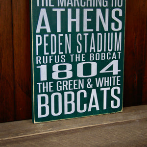 
                  
                    Load image into Gallery viewer, Ohio University Bobcats Distressed Distressed Wood Sign
                  
                
