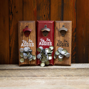 
                  
                    Load image into Gallery viewer, Texas A&amp;amp;M University Aggies &amp;quot;Gig &amp;#39;em Aggies&amp;quot; Magnetic Bottle Opener
                  
                