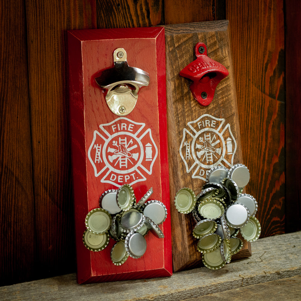 
                  
                    Load image into Gallery viewer, Fireman Shield Magnetic Bottle Opener
                  
                