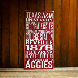 
                  
                    Load image into Gallery viewer, Texas A&amp;amp;M University Aggies Distressed Wood Sign
                  
                