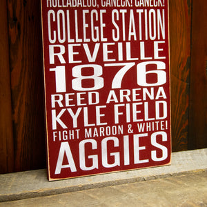 
                  
                    Load image into Gallery viewer, Texas A&amp;amp;M University Aggies Distressed Wood Sign
                  
                