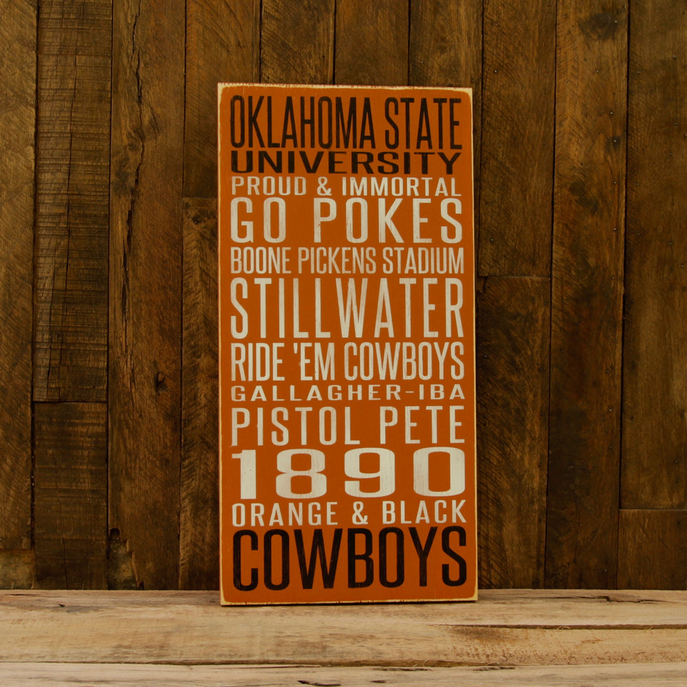 
                  
                    Load image into Gallery viewer, Oklahoma State University Cowboys Distressed Wood Sign
                  
                