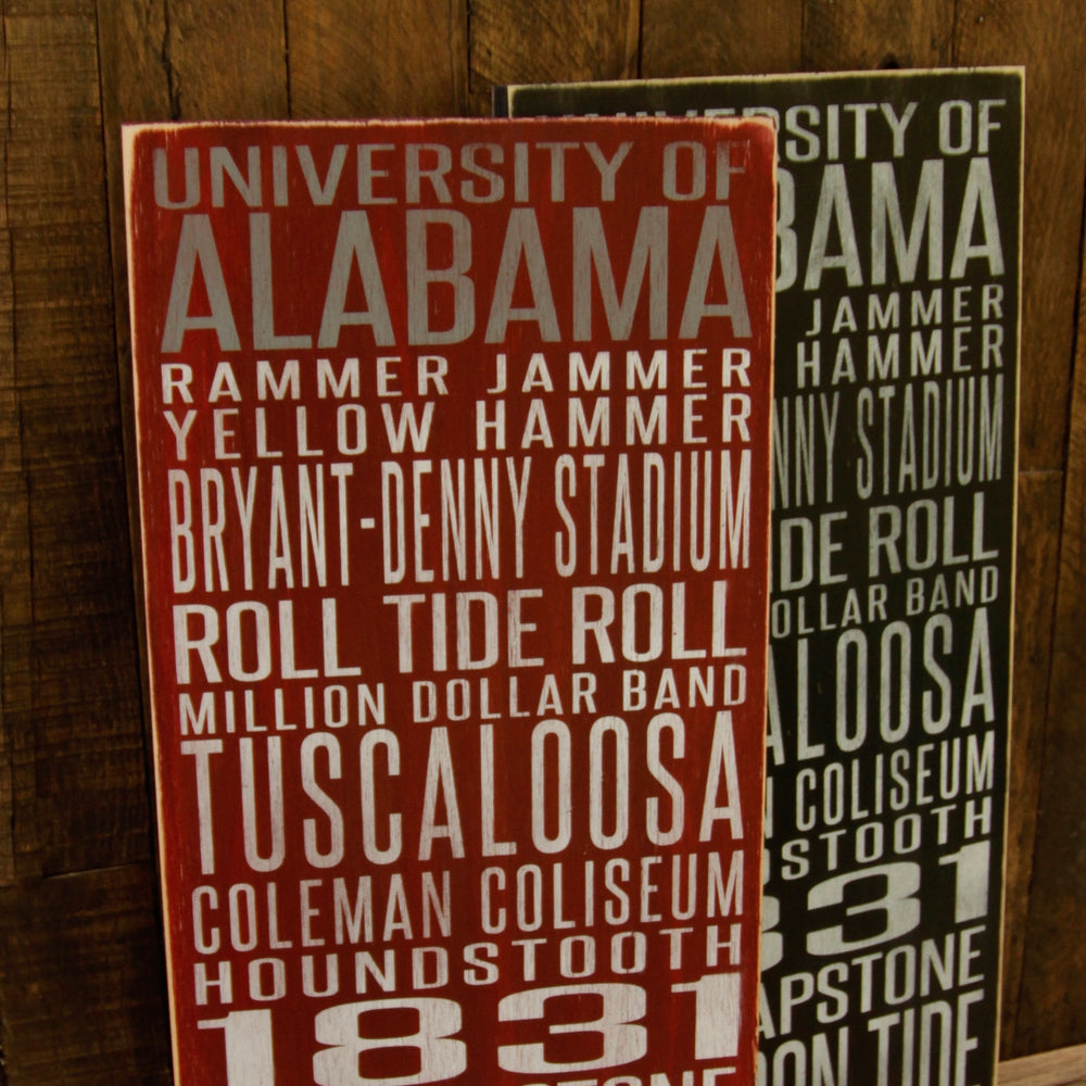 
                  
                    Load image into Gallery viewer, University of Alabama Crimson Tide Distressed Wood Sign
                  
                