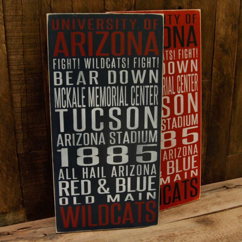 
                  
                    Load image into Gallery viewer, University of Arizona Wildcats Distressed Wood Sign
                  
                