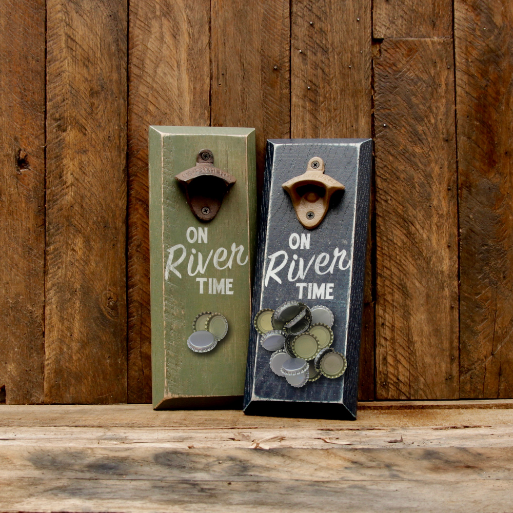 
                  
                    Load image into Gallery viewer, &amp;quot;On River Time&amp;quot; Magnetic Bottle Opener
                  
                